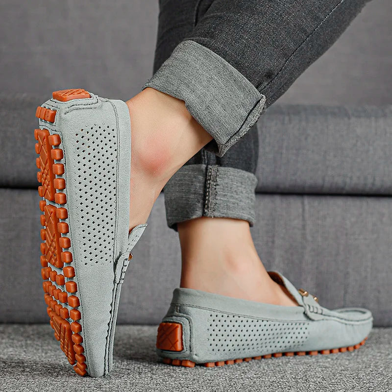 GIANNI PERFORATED LEATHER LOAFERS